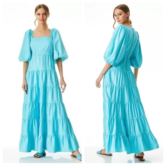 Alice + Olivia Dresses & Skirts - NWT ALICE + OLIVIA Shayla Tiered Gathered Cotton-blend Maxi Dress